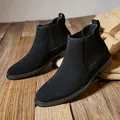 Classic men's black suede Chelsea boots with a refined British style design - 39 / Black