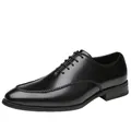 Elegant black leather Oxford dress shoe for men with a classic British vintage style - Black