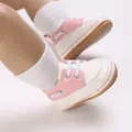 Adorable pink and white faux leather casual lace-up baby walking shoes for infants 0-1 year old - Pink and White Patchwork (E-130)