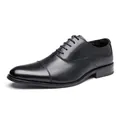 Chaussures richelieu classiques en cuir véritable noir pour homme, style business - 38 / Talon en Bois Semelle Composite / Noir