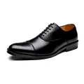 Chaussures richelieu classiques en cuir noir pour hommes, style business élégant - 38 / Semelle Souple en Caoutchouc Moulé / Noir