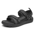 Zwarte sportieve buitensandalen voor heren met klittenbandsluiting en zachte zool - Zwart