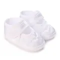 Soft-soled white satin baptism baby shoes for 0-1 year old infants christening - Inner Length 9cm / K02 White