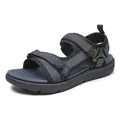 Heren outdoor strandsandalen in marineblauw met verstelbare bandjes en zachte zool - Saffierblauw