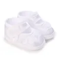 Soft sole white christening baby shoes with elegant lace detail for 0-1 year old infants - Inner Length 9cm / K03 White