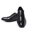 Classic black leather lace-up oxford dress shoes for men in elegant business style - 38 / Business Formal Style (3210-2) / Black
