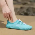 Aqua blue breathable outdoor wading beach shoes with quick-lace system on sand - 35 / Moonlight Blue