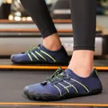 Lightweight blue and lime green breathable water shoes for swimming and beach sports - 35 / Dark Blue