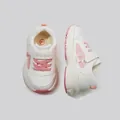 Peuter sneakers in wit en roze met antislip zachte zool en een verstelbare klittenband - Roze