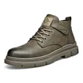 Botas Martin para hombre en marrón retro con acabado de cuero texturizado y caña alta - 41 / Caqui (Estándar)