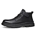 Botas de trabajo Martin negras clásicas para hombre en cuero sintético texturizado altas - 38 / Negro (Estándar)