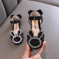 Glitzernde Mädchen-Prinzessinenschuhe mit Strass-Hasendesign in elegantem Schwarz. - 21 / Schwarz