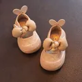 Chaussures de marche bébé fille en cuir beige avec un nœud et des oreilles de lapin - Taille 16-20 (Lot de 5 paires) / Kaki
