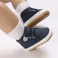 Klassische marineblaue Lauflernschuhe für Baby Jungen, weiche Sohle, 0-1 Jahr alt Sneaker - Innenlänge 11cm / Blau