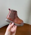 Bottines Chelsea vintage en cuir marron pour enfants avec détails brogues et semelle gomme - Taille 15 / Marron