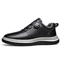 Zapatos de golf premium negros para hombre con cierre giratorio y suela blanda muy ligera - Negro