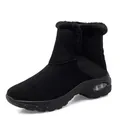 Detailansicht der schwarzen Damen-Winterstiefel mit warmem Kunstfellfutter und Luftkissen - 36 / Schwarz