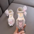 Chaussures de princesse roses à paillettes pour fille pour la danse avec décor d'ours strass - 21 / Rose