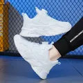 White children's chunky sneakers with rotating buckle closure for boys and girls sport - 27 / White (Leather Surface)