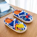 Blaue Kinder-Winterhausschuhe mit Dinosaurier-Cartoon und warmem Plüschfutter - Größe 200 Innenlänge 18.5cm / Blau