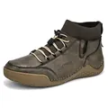 Men's brown distressed leather outdoor boots with knitted sock collar and elastic laces - 38 / Brown