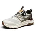 Zapatillas de running transpirables para hombre con cierre giratorio beige y marrón - Beige