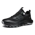 Zapatillas de running negras para hombre con malla transpirable y cierre rotativo - Negro