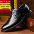 Zapatos de vestir clásicos de cuero negro para hombre con textura elegante para eventos formales - 40 / Negro (Estilo 1977-Y)