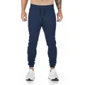Pantaloni sportivi blu scuro slim fit da uomo con coulisse regolabile e tasche con cerniera - Taglia S / Pantaloni e gonne / Blu Marino