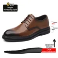 Hochwertige braune Business-Schuhe mit unsichtbarer 6 cm Höhensteigerung durch Einlegesohle - 37 / Ganzjahres-6CM / Braun