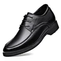 Klassische schwarze Business-Leder-Schuhe für Herren mit elegantem Schnürdesign - 38 / Schwarz