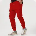 Rote Herren-Jogginghose mit Kordelzug und elastischen Bündchen - Rot