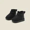 Black quilted kids winter snow boots with warm plush lining and durable non-slip sole - Size 16 / Inner 12.5cm / Black
