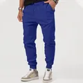 Men's royal blue casual outdoor joggers with drawstring waist and tapered cuffs - S / Bottoms / Sapphire Blue