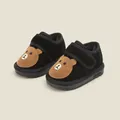 Comfortable fleece-lined baby snow boots featuring a cute bear design and velcro straps - Inner Length 12.0cm / Bear Velcro Style (M15MBX8192) / Black