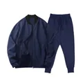 Vorderansicht von marineblauem Herren-Trainingsanzug Set mit Jacke und Hose - S / Oberteil Und Unterteil / Marineblau