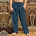 Loose fit breathable hip-hop style wide-leg trousers in dark teal with drawstring waist - S / Bottoms / Navy Blue