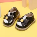 Elegant black and white baby girl princess shoes with bow and bell decoration - Inner Length 12.0cm / Bowknot Bell Princess Shoes (20MBX2018) / Black