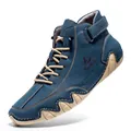 Herren High-Top Octopus Freizeitstiefel in Marineblau mit gezackter Sohle - 36 / Dunkelblau