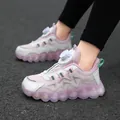 Pink children's waterproof leather sports shoes featuring a rotary buckle and thick sole - 27 / Rotary Buckle Style(JJL173) / Pink