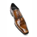 Elegante braune Lackleder-Schnürschuhe für Herren im klassischen Business-Stil - Gebürstetes Braun