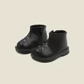 Bottes Martin en cuir noir pour enfants avec coutures décoratives pour les tout-petits - Noir