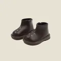 Bottines Martin en cuir marron foncé pour tout-petits avec fermeture éclair latérale - Marron