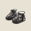 Botas de nieve negras para niños con forro de felpa cálida y estampados de ositos - Negro