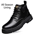 Botas Martin de cuero negro para hombre con forro de cuatro estaciones estilo inglés - 38 / Estilo para Todas las Estaciones / Negro
