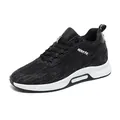 Chaussures de sport homme Flyknit noir avec semelle compensée et mesh aéré - 37 / Noir