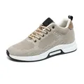 Chaussures de sport pour hommes en maille respirante kaki avec semelle compensée - 37 / Kaki