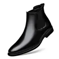 Elegante schwarze Chelsea-Boots für Herren mit spitzer Zehenpartie und Gummizug - 39 / Schwarz