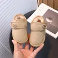 Cozy beige quilted toddler snow boots featuring warm plush lining and a decorative double ring - Size 22 (Length 15cm) / Milk Tea