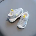 Grey fleece-lined waterproof leather baby winter shoes with soft soles by Chidier - Inner Length 13.5cm / Size 18 / Gray